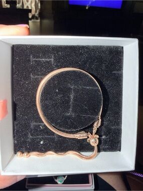 Authentic Pandora X Disney rose gold rope chain adjustable bracelet